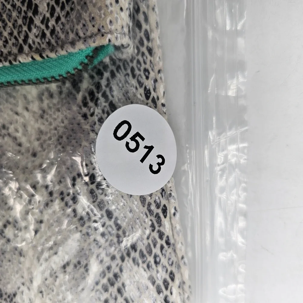 American Eagle Clutch‎ Gray Snake Print Zipper Foldover Wallet Makeup Purse